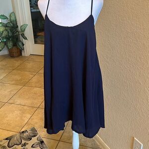 Tigerlilly Women’s 8 Low Back Slip Dress Navy Blue Simple Minimalist Flowy New